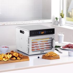 6 Trays Food Dehydrator Machine Stainless Steel 400W Jerky Meat Fruit Drying