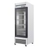 27" Single Glass Door Commercial Reach-In Display Refrigerator, 33‚Äì40¬∞F Merchandiser Cooler, Stainless Steel, R290, ETL DOE