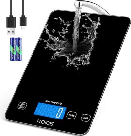 Food Scale, 33lb/15kg Digital Kitchen Scale Weight in Grams and Ounces for Cooking Baking, 1g/0.1oz Precise Graduation, Batteries and Type-C Charging