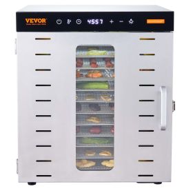 Food Dehydrator Machine, 10 Stainless Steel Trays, 1000W Electric Food Dryer with Digital Adjustable Timer & Temperature for Jerky, Herb, Meat, Beef