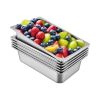 6 Pack Steam Table Pans 20.9 x 12.8 x 5.9 Inch Deep Steam Table Pan Full Size 20.5L Deep Food Container Stainless Steel Oven Tray Hotel Pans Anti-Jam
