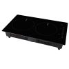 Electric Cooktop, 2 Burners, 12'' Induction Stove Top, Built-in Magnetic Cooktop 1800W, 9 Heating Level Multifunctional Burner