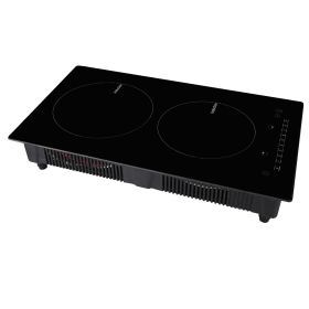 Electric Cooktop, 2 Burners, 12'' Induction Stove Top, Built-in Magnetic Cooktop 1800W, 9 Heating Level Multifunctional Burner