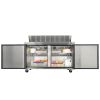 Orikool 60 IN Commercial Refrigerators Sandwich&Salad Prep Table with a Butcher Block Cutting Board, Protection Lid, Cold Storage, ETL Certified