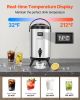 Insulated Beverage Dispenser, 2 Gal/7.6L Stainless Steel Thermal Drink Server with Spigot & Temp Display, Suitable for Hot and Cold Drinks