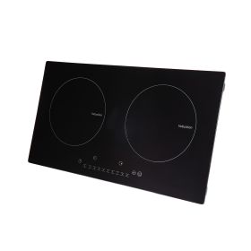 Electric Cooktop, 2 Burners, 24'' Induction Stove Top, Built-in Magnetic Cooktop 1800W, 9 Heating Level Multifunctional Burner
