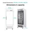 27" Single Glass Door Commercial Reach-In Display Refrigerator, 33‚Äì40¬∞F Merchandiser Cooler, Stainless Steel, R290, ETL DOE