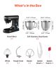Stand Mixer, 5.3QT + 4.4QT Two Stainless Steel Bowls, 10+P Speeds Tilt-head Food Mixer, Kitchen Mixer with Dough Hook, Wire Whip, Beater, Scraper