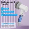 Electric Handheld Spin Scrubber Cordless Cleaning Brush with 2 Rotating Speeds 3 Cleaning Brushes Rechargeable Shower Scrubber for Kitchen Dish Bathtu
