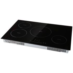 Electric Cooktop, 4 Burners, 30'' Induction Stove Top, Built-in Magnetic Cooktop 7500W, 9 Heating Level Multifunctional Burner