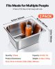 2 Pack Stainless Steam Hotel Pans, 1/2 Size Table Steam Pans With Lids, 6 Inch Deep, Anti Jam Restaurant Supplies Reusable Catering Storage for Home