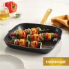 Forged Induction 11 Inch Ceramic Nonstick Square Grill Pan, Dishwasher Safe and Oven Safe to 500¬∞F, Black