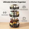 3-Tier Rotating Spice Rack Organizer ‚Äì Carbon Steel 360¬∞ Metal Turntable, Multifunctional Kitchen Seasoning & Condiment Storage Rack