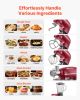 Stand Mixer, 6 QT Electric Kitchen Mixer, 660W Dough-Mixer, 6+P Speeds Tilt-head Food-Mixer with 1.6 QT Blender Cup, Stainless Steel Bowl, Dough Hook