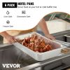 6 Pack Steam Table Pans 20.9 x 12.8 x 3.9 Inch Deep Steam Table Pan Full Size 13L Deep Food Container Stainless Steel Oven Tray Hotel Pans Anti-Jam St
