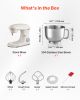 Stand Mixer, 6 QT Dough Mixer, 660W 6 + P Speeds Tilt-head Food Mixer with Stainless Steel Bowl, Dough Hook, Wire Whip, Flat Beater, Scraper