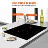 Electric Cooktop, 2 Burners, 24'' Induction Stove Top, Built-in Magnetic Cooktop 1800W, 9 Heating Level Multifunctional Burner