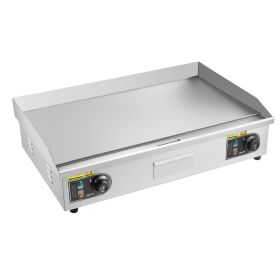 Commercial Electric Griddle, 28.54 x 15.75 in, 2800W, 122-570¬∞F Adjustable Temp Control, Stainless Steel Countertop Flat Top Grill with 2 Spatulas