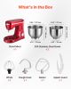 Stand Mixer, 4.4 QT+6 QT Electric Kitchen Mixer, 300W Dough-Mixer, 10 Speeds Tilt-head Food-Mixer with Stainless Steel Bowls, Dough Hook, Whisk