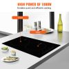 Electric Cooktop, 2 Burners, 12'' Induction Stove Top, Built-in Magnetic Cooktop 1800W, 9 Heating Level Multifunctional Burner