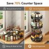 3-Tier Rotating Spice Rack Organizer ‚Äì Carbon Steel 360¬∞ Metal Turntable, Multifunctional Kitchen Seasoning & Condiment Storage Rack