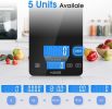 Food Scale, 33lb/15kg Digital Kitchen Scale Weight in Grams and Ounces for Cooking Baking, 1g/0.1oz Precise Graduation, Batteries and Type-C Charging