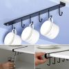 Storage Mug Hooks Rack Under Cabinet Each with Fixed Sticker, 6 Hooks Cup Holder Hanger, Ties Belts Scarf Hanging Hook Rack