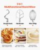 Commercial Food Mixer 15Qt 600W 3 Speeds Adjustable 110/178/390 RPM Heavy Duty 110V with Stainless Steel Bowl Dough Hooks Whisk Beater Premium for Sch