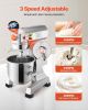 Commercial Food Mixer 15Qt 600W 3 Speeds Adjustable 110/178/390 RPM Heavy Duty 110V with Stainless Steel Bowl Dough Hooks Whisk Beater Premium for Sch