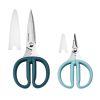 Japanese Steel 2-Piece Kitchen Scissors and Shears Set for Food and Herbs, Mineral Water/Agave