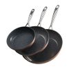 Frying Pan Skillet, Aluminum Egg Fry Pans, 3 Piece (8, 10, 12 in), Nonsitck Ceramic Heavy-Duty Skillets with Heat-Resistant Handle, Chef's Cookware