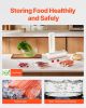 Vacuum Sealer Bags, 2 Rolls 11 In x 50 Ft, Non-BPA Food Grade Seal A Meal Bags, Customizable Freezer-friendly Vac Sealing Bag for Food Saver