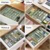 Extra Large Expandable Silverware Organizer, BPA-Free Food-Safe Cutlery Flatware Organizer, Kitchen Utensil Drawer Organizer