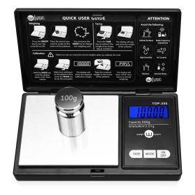 200g Digital Pocket Gram Scale 0.01g Accuracy, 200g x 0.01g Mini Digital Grams Scale, Small Food Scale, Jewelry Scale (Color: Black)
