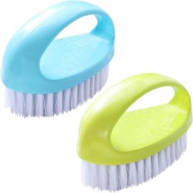 2 Pack Scrubbing Brushes for Cleaning, Heavy Duty Scrub Brush Nylon Stiff Bristles, Scrubber Cleaner Brush for Bathroom, Shower, Sink, Kitchen (Color: Green+blue)