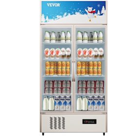 Commercial Refrigerator,Display Fridge Upright Beverage Cooler, Glass Door with LED Light for Home, Store, Gym or Office (Default: Default)