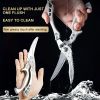 "Heavy-Duty Detachable Kitchen Shears - German Stainless Steel Multi-Purpose Scissors for Meat/Fish/Fruits"