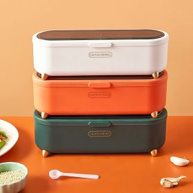 Seasoning Box Combination Set Seasoning Bottle Jar Household Kitchen Supplies Salt Msg Storage Box Sealed One-piece (Color: DM026-orange)